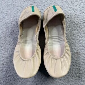 Tieks by Gavrieli Pink Cream Leather Ballet Flats Womens 7 Foldable Split Sole